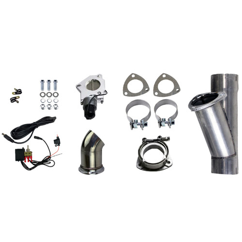 Granatelli 3.0in Aluminized Mild Steel Electronic Exhaust Cutout w/Slip Fit & Band Clamps - 303530