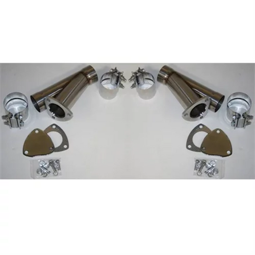 Granatelli 2.0in Stainless Steel Manual Dual Exhaust Cutout Kit w/Slip Fit Band Clamp - 305520D