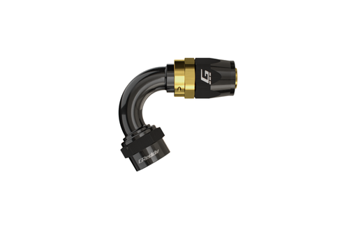GReddy AN06 30 DEGREE HOSE END SWIVEL BLACK/GOLD ANODIZED - 12800630 Photo - Primary