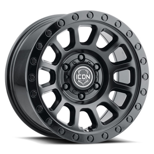 ICON Hulse 17 X 8.5 5 X 4.5 0mm Offset 4.75in BS Double Black - 8017856547DB