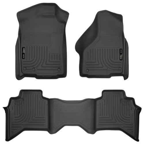 Husky Liners 03-08 Dodge Ram 1500/2500/3500 Quad Cab WeatherBeater Combo Black Floor Liners - 98031