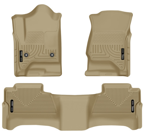Husky Liners 14 Chevrolet Silverado/GMC Sierra WeatherBeater Tan Front & 2nd Seat Floor Liners - 98233