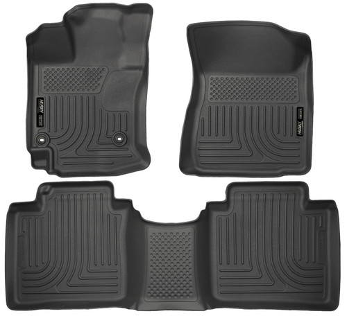 Husky Liners 15 Toyota Venza WeatherBeater Front & Second Row Tan Floor Liners Black - 98661