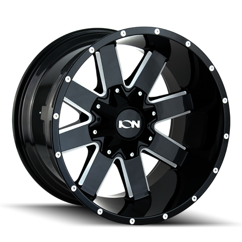ION 141 18x9 / 8x170 BP / 18mm Offset / 125.2mm Hub Gloss Black Milled Wheel - 141-8970M18 Photo - Primary