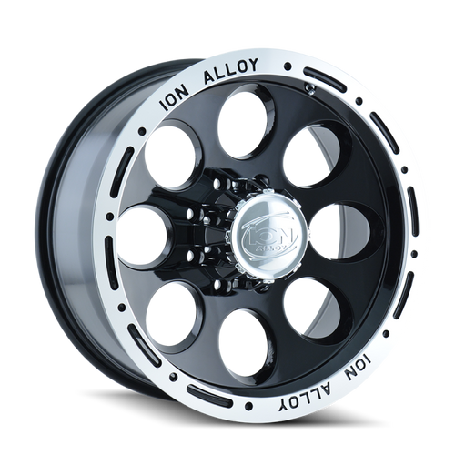ION Type 174 16x10 / 5x139.7 BP / -38mm Offset / 108mm Hub Black/Machined Wheel - 174-6185B