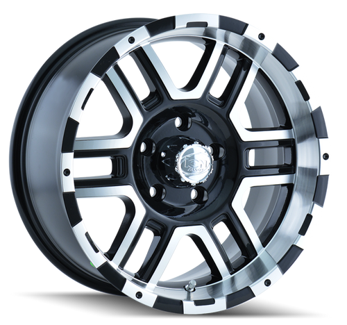 ION Type 179 17x8 / 6x139.7 BP / 10mm Offset / 106mm Hub Black/Machined Wheel - 179-7883B