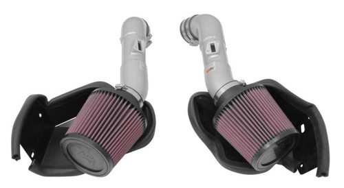 K&N 14-15 Infiniti Q50 3.7L V6 Dual Silver Typhoon Short Ram Intakes - 69-7083TS