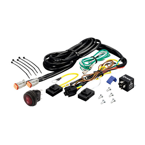KC HiLiTES Wiring Harness w/40 AMP Relay & LED Rocker Switch (Up to 2 - 130w Lights) - 6315