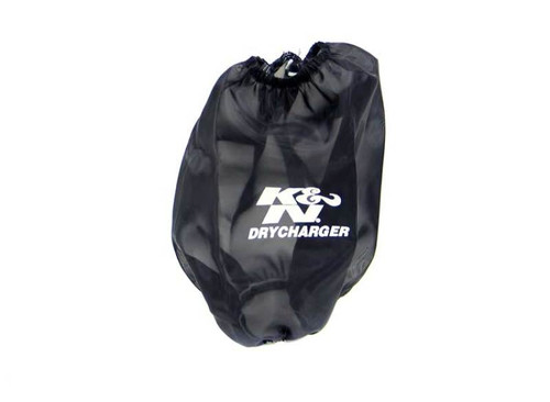 K&N Black Drycharger Round Tapered Air Filter Wrap 5in Top ID / 7.5in Base ID / 8in Height - RF-1020DK