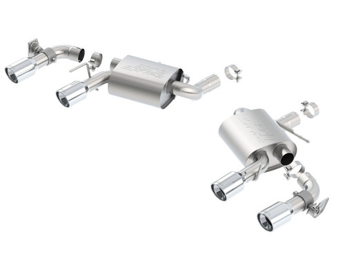 Borla S-Type Axleback Exhaust w. Quad Polished Tips w. NPP Valves - 16-24 Chevrolet Camaro SS