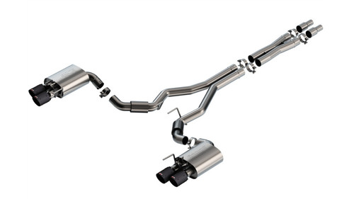 Borla 2024 Ford Mustang GT 5.0L V8 w/ Active Exhaust S-Type Cat-Back Exhaust System - Carbon Fiber - 140962CFBA