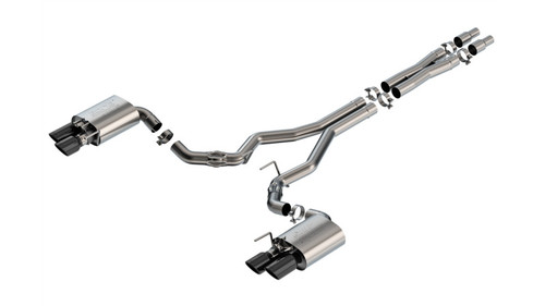 Borla 2024 Ford Mustang GT 5.0L V8 w/ Active Exhaust ATAK Cat-Back Exhaust System - Black Chrome - 140963BC