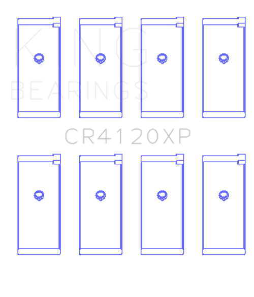 King Mitsubishi 4G63/4G64 7 Bolt 2nd Gen DSM and EVO I-IX (Size 0.25mm) Performance Rod Bearing Set - CR4120XP0.25