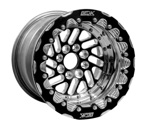 Belak 15x7 / Honda AWD Rear / 4x100 BP / Series Twisted Wheel - Single Beadlock - 15074100ST4BS-SBL Photo - Primary