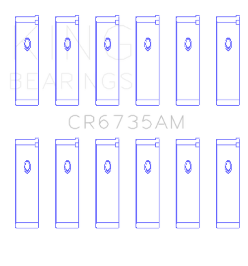King Mitsubishi 6G74 3000GT/Dodge Stealth (Size 0.75) Performance Rod Bearing Set - CR6735AM0.75