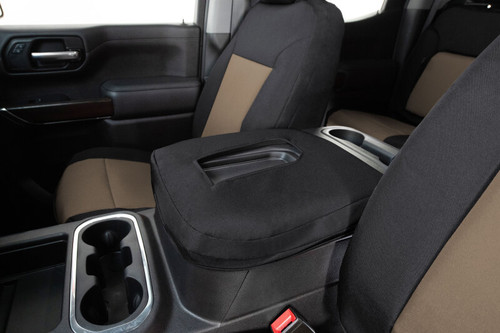Covercraft 13-18 Dodge Ram Endura PrecisionFit Custom Front Row Seat Covers - Tan/Black - GTD1398ABENTB Photo - out of package