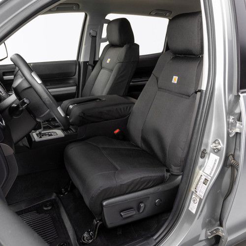Covercraft 19-24 Dodge Ram 1500 Carhartt Super Dux PrecisionFit Custom Front Row Seat Covers - Black - GTD4105ABCOBK