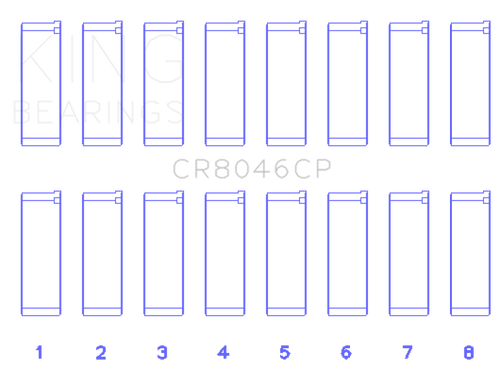 King Engine Bearings Porsche M 48.00/M 48.50 (Size +0.25mm) Connecting Rod Bearing Set - CR8046CP0.25