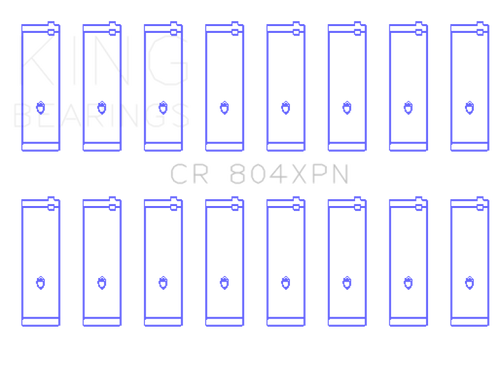 King Ford 260CI/289CI/302 (Size .020 Undersize) XP-Series Tri-Metal Narrowed Rod Bearings - Set of 8 - CR804XPN020