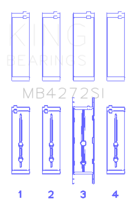 King Engine Bearings HolDEn Alloytec 175/190 (Size +.026mm) Main Bearing Set - MB4272SI.026