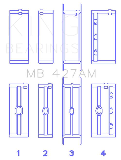 King Engine Bearings ChevrolET 173 V6 (Size +0.75mm) Main Bearing Set - MB427AM0.75