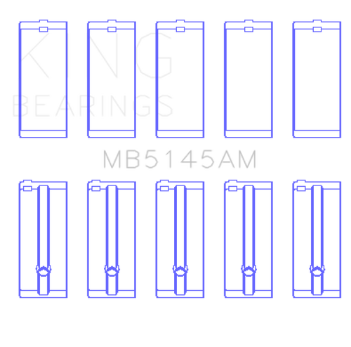 King Engine Bearings Toyota 2.4D L 2L (Size +0.25mm) Main Bearing Set - MB5145AM0.25