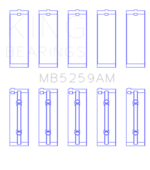 King Engine Bearings Honda B18A1 (Size +0.75mm) Main Bearing Set - MB5259AM0.75