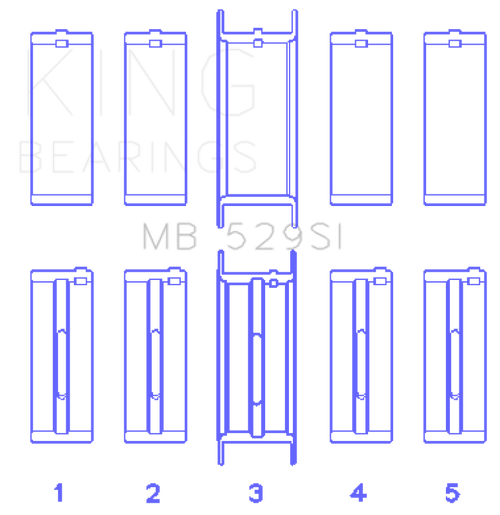 King Engine Bearings Ford V8 221 (Size STDX) Main Bearing Set - MB529SISTDX