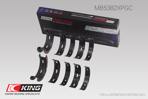 King Subaru EJ20/EJ22/EJ25 (Incl. Turbo) (Size 0.25) pMaxBlack Coated Main Bearing Set - MB5382XPGC0.25