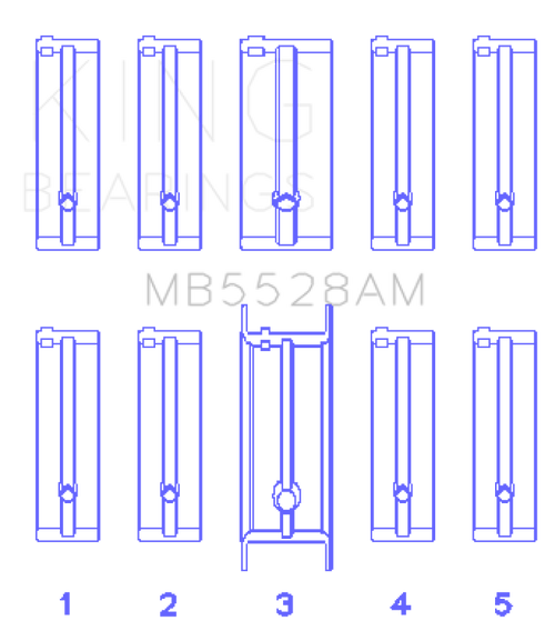 King Engine Bearings Mazda 626 F8/(Size +0.50mm) Main Bearing Set - MB5528AM0.5