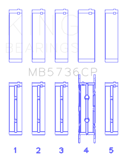 King Ford Powerstroke 6.0L/6.4L Diesel (Size +0.25mm) Crankshaft Main Bearing Set - MB5736CP0.25