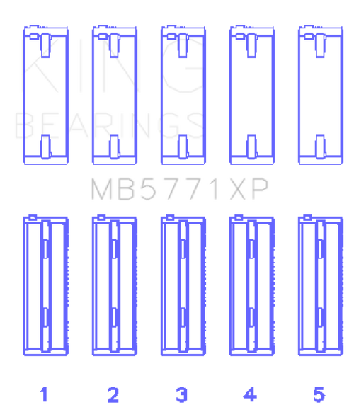 King Hyundai G4KF Main Bearing Set - Size +0.25mm - MB5771XP0.25
