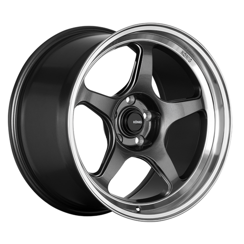 Konig Hyperspec 18x8.5A 5x114.3 ET43 Anthracite Metallic Wheel w/ Mirror Machined Lip (Knurled Bead) - HP88514436