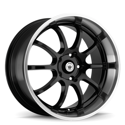 Konig Lightning 17x7 10x100/114.3 ET40 Black/Machine Lip - LI77T04405