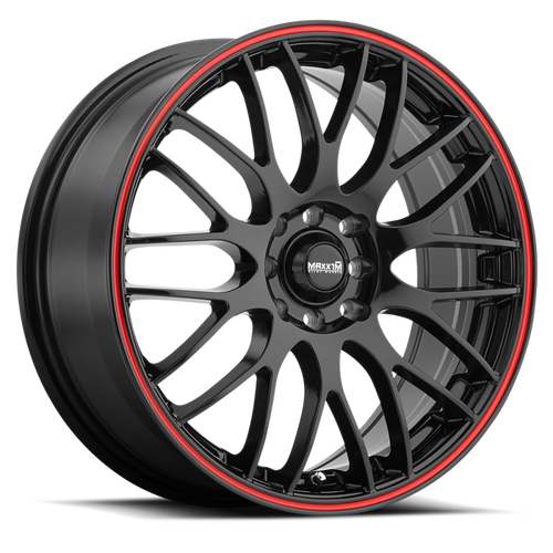 Maxxim Maze 16x7 10x100/114.3 ET40 Black/Red Stripe - MZ67T04405