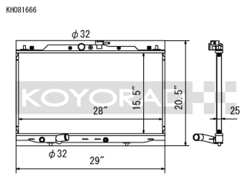 Koyo 04-08 Acura TSX 2.4L (MT) Racing Radiator - 25MM CORE - KH081666