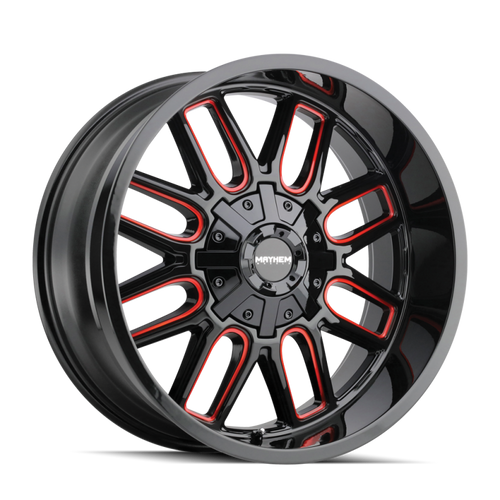 Mayhem 8107 Cogent 22x10 / 8x165.1 BP / -19mm Offset / 130.8mm Hub Gls Blk Mill Prism Red Wheel - 8107-22181BTR Photo - Primary