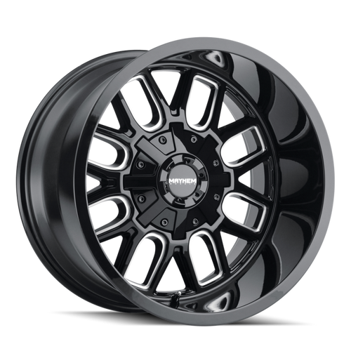 Mayhem 8107 Cogent 18x9 / 8x170 BP / 0mm Offset / 125.2mm Hub Gloss Black Milled Wheel - 8107-8970BM Photo - Primary