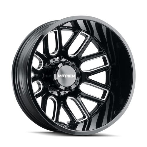 Mayhem 8107D Cogent Dually 20x8.25 / 8x200 BP / -192mm Offset / 142mm Hub Blk w/ Milled Spokes Wheel - 8107D-2877BMR192