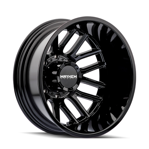 Mayhem 8107D Cogent Dually 20x8.25 / 8x165.1 BP / -192mm Offset / 121.3mm Hub Gloss Black Wheel - 8107D-2881BR192 Photo - Primary