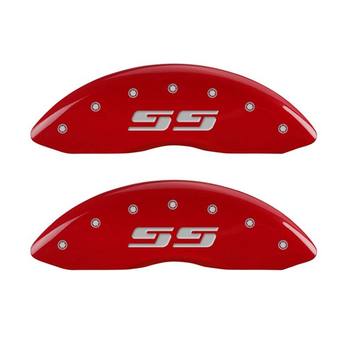 MGP 2 Caliper Covers Eng Front Silverado SS Red Finish Sil Char 2010 Chevy Silverado 1500 - 14207FSS3RD Photo - Primary