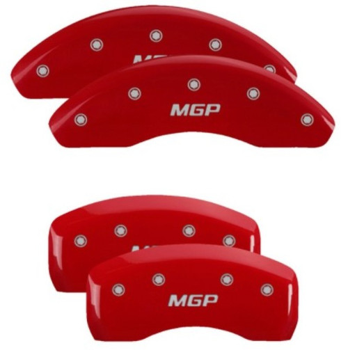 MGP 4 Caliper Covers Engraved Front & Rear MGP Red Finish Silver Characters 2017 Kia Optima - 21193SMGPRD