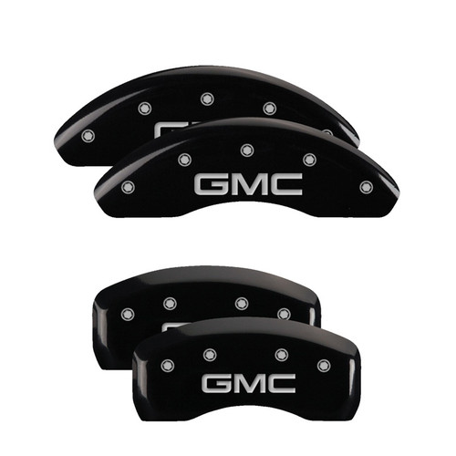 MGP 4 Caliper Covers Engraved Front & Rear GMC Black Finish Silver Char 2019 GMC Terrain - 34215SGMCBK Photo - Primary