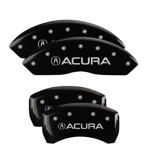 MGP 4 Caliper Covers Engraved Front & Rear Acura Black Finish Silver Char 2019 Acura RDX - 39024SACUBK Photo - Primary