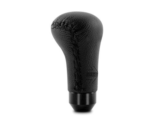 Momo Anatomico Shift Knob - Black Leather, Black Stitching - ALBK1