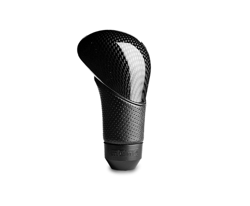 Momo Shadow Shift Knob - Black Airleather, Carbon Effect Insert - SUBKCA