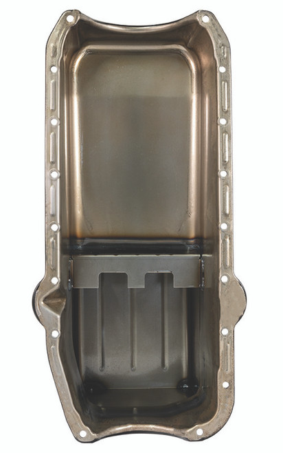 Moroso Pre-80 Chevrolet Small Block (w/Driver Side Dipstick) Wet Sump 7qt 9.5in Steel Oil Pan - Blk - 20160