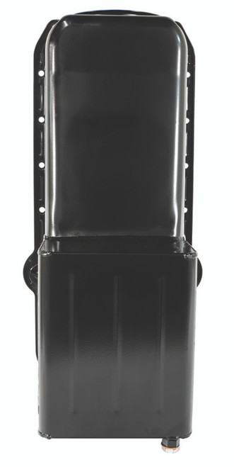 Moroso 80-85 Chevrolet SBC (w/Passenger Side Dipstick) Wet Sump 7qt 9.5in Steel Oil Pan - Black - 20165