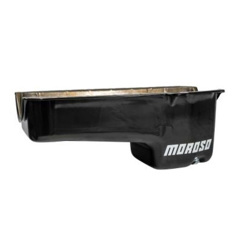Moroso Pre-80 Chevrolet Small Block (w/Driver Side Dipstick) Wet Sump 6qt 8.25in Steel Oil Pan - Blk - 20180