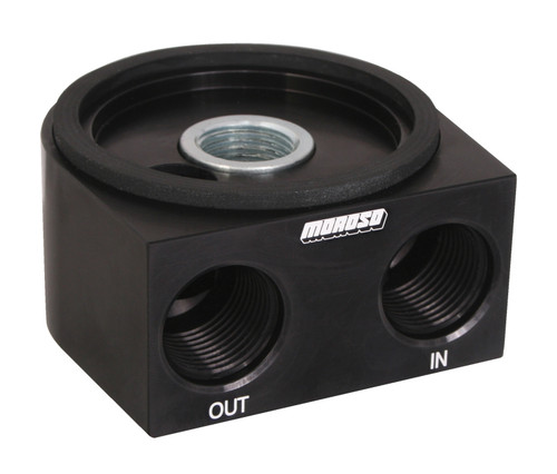 Moroso Universal Oil Filter Adapter - Sandwich - Oil Cooler - 3/4in-16 Thread & 2-5/8in O-Ring - 23693